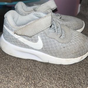 Toddler gray and white Nikes